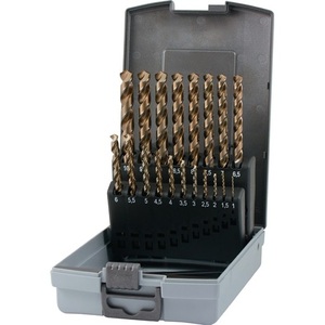 RUKO 19-Piece Spiral <b>Drill</b> <b>Bit</b> Set DIN 338 UNI Nominal 1-10 X 0.5 mm HSS-Co5 with Plastic <b>Case</b> - Product Image 1