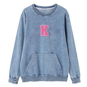 Kingroo Sorority Denim Sweatshirts en laine respirante, anti-rétrécissement, anti-rides, anti-boulochage, broderie 3D, teinture unie sur le devant - Product Image 2