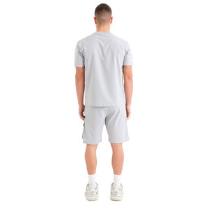 Conjunto Deportivo de Dos Piezas para Hombre, Camiseta y Pantalones Cortos Grises y Azules con Diseño de Manga a Rayas, Perfecto para Uso Diario y Entrenamiento - Product Image 5