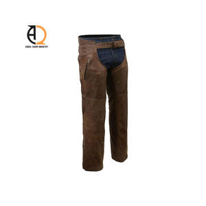 Chaps complets d'équitation pour homme en cuir véritable, style anglais vintage, professionnels, imperméables, de style western - Product Image 5