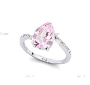 แหวนอัญมณีมอร์แกไนท์สีชมพูทอง14K แหวนหมั้นเพชรธรรมชาติแหวนแต่งงานออกแบบอย่างสวยงามแหวนเครื่องประดับชั้นดี - Product Image 4