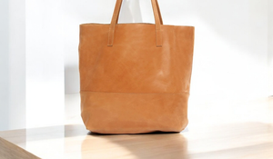 กระเป๋าโท้ทหนังสีน้ำตาลเรียบง่ายเย็บแบบวินเทจและงานฝีมือที่ทนทาน - Product Image 4