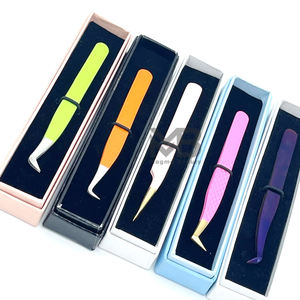 Pince à épiler personnalisée en acier inoxydable japonais méga volume 90 degrés pince à épiler extension de cils - Product Image 4