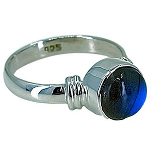 Handmade Boho 925 Sterling Silver <b>Ring</b> <b>Labradorite</b> Inlay Shape November Birthstone Jewelry Perfect Gift for Her Birthday - Product Image 1