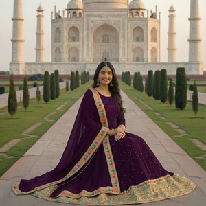 Nouveau Kurtis brodé de créateur original pakistanais avec costume en soie Pent & Organza vêtements indiens et pakistanais - Product Image 5