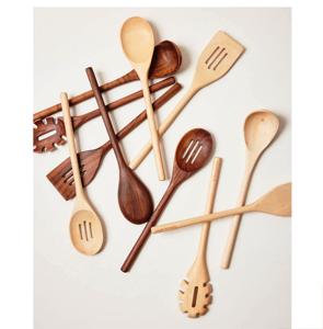 Herramientas de ensalada de cuchara de madera de cinco piezas - Product Image 4