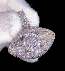 Montre à œil en cristal véritable pour homme, collier avec pendentif religieux glacé, alliage, hip hop, cadeau de fiançailles, cadeau d'anniversaire - Product Image 6