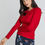 Blusa y Camisa Elegante de Jersey Roja para Mujer Talla Grande - Product Image 5