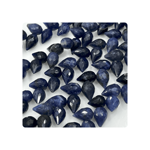 Sodalite bleue de haute qualité de 8 pouces à facettes Briolette Tear Drops 7x9 7x10mm Approx. Vente en gros pour la fabrication de bijoux en quartz - Product Image 3