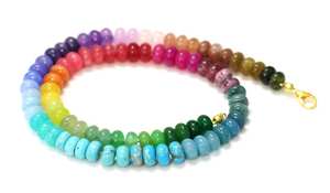 Top qualité coloré Quartz Rondelle perlée tour de cou collier de pierres précieuses 7-8mm perles de Quartz en vrac collier Fine mode bijoux en vrac - Product Image 2