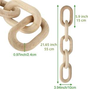 Ensemble de guirlandes en bois moderne à maillons et perles, sculptées à la main, multifonctionnelles, pour la décoration intérieure et la salle de bain, fourniture en gros pour fabricants - Product Image 2