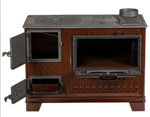 Estufa de Leña Marrón de Hierro Fundido con Múltiples Puertas, Estilo Chimenea, para Calefacción Interior en Sala de Estar y Alojamientos - Product Image 3