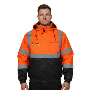 Chaqueta de Seguridad de Alta Visibilidad Verde de Alta Calidad, Clase 2, Color Sólido, Reflectante, Impermeable, con LED Intermitente para Hombre - Product Image 1