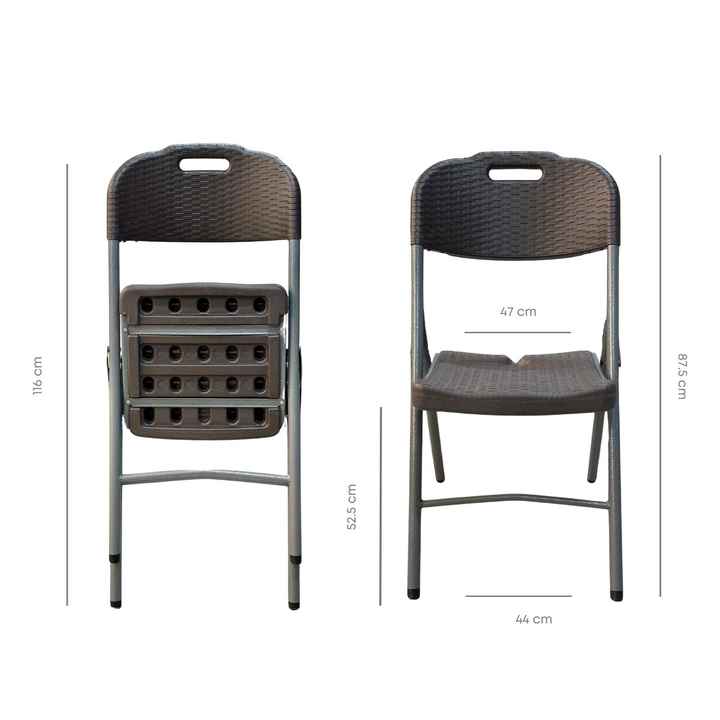 2pcs Outdoor Metal Wicker Chair Marron Rattan Shorbull for Patio Garden Bedroom or School Durable Plastic Indoor Furniture