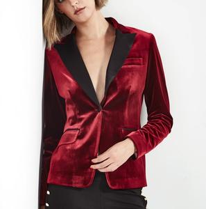 Fancy Long Sleeve Single <b>Button</b> Knitted Anti-Wrinkle Beaded Velour <b>Blazer</b> for Women's Casual Clothing Jacket - Product Image 4