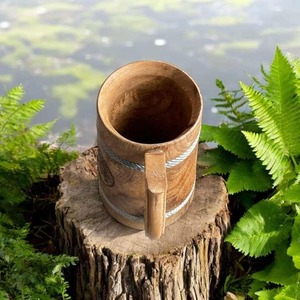 Chope à bière en bois design |   Vaisselle en bois avec logo personnalisé en gros - Product Image 4