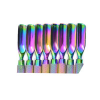Poussoirs à cuticules Lime à ongles Coupe-cuticules Poussoir et dissolvant pour ongles Utilisation sur les doigts Noir Couleur unie Ongles en acier inoxydable
