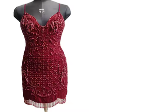 Transpirable sin mangas A-Line gasa vestido de noche bordado con cuentas lentejuelas antiestáticas buen precio para fiestas especiales - Product Image 3