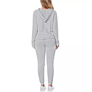 ชุดวอร์มผู้หญิงแบบมีฮู้ด แขนยาว ผ้าริบ โพลีเอสเตอร์/คอตตอน คุณภาพสูง ระบายอากาศได้ดี ราคาถูก ขายดีที่สุด รับผลิตตามแบบ (OEM) สำหรับฤดูหนาว - Product Image 4