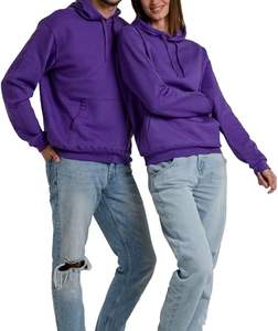 Vente chaude Hommes Sweat À Capuche Polaire Pull À Manches Longues Sweat À Capuche Couleur Unie Cordon Poche Kangourou - Product Image 1