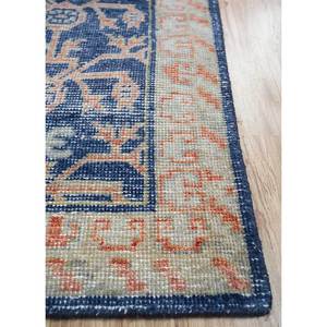 Alfombra de Lana Anudada a Mano Erbe Blue con Patrón Geométrico y Abstracto para Sala de Estar, Pasillo, Forma Rectangular, Alfombras Jaipur ZA - Product Image 4