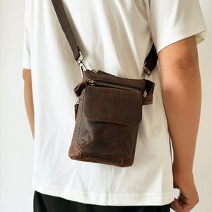 Shoulder <b>Sling</b> <b>Bag</b> Genuine Leather Luxury <b>Men's</b> Crossbody Chest <b>Bag</b> Waterproof Messenger <b>Bag</b> <b>for</b> <b>Men</b> Women LCB-0300 - Product Image 4