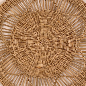 Vente en gros de décoration murale en osier tissé à la main rond de couleur naturelle décoration murale pour salon bohème - Product Image 5