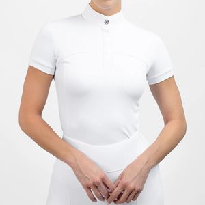 Camisa ecuestre de diseño elegante para mujer, manga larga, ropa personalizada elástica al por mayor, camisetas para montar a caballo - Product Image 4