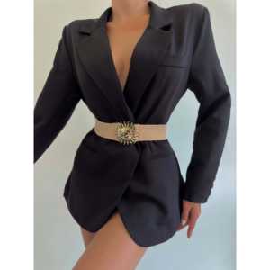 Ceinture élastique tissée pour femme avec boucle soleil en alliage durable - Product Image 3