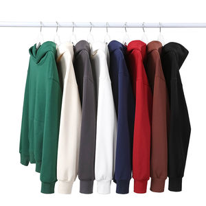 High Quality Blank Retro Fleece French Terry Cotton <b>Oversized</b> 500gsm Unisex Heavyweight Plain <b>Hoodie</b> With No String <b>for</b> <b>Men</b> - Product Image 1