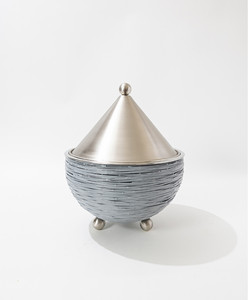 Hotpot de Metal árabe con soporte de madera para la mejor calidad, hecha a mano cazuela de lujo, calentador de alimentos de cocina de mesa de forma redonda - Product Image 6