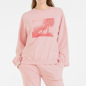 O-cuello de gran tamaño de la sudadera Ropa de mujer de manga larga de algodón de lana Sudaderas - Product Image 1