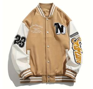 Blouson aviateur Letterman de baseball coupe ajustée pour hommes à col montant séchage rapide respirant écologique hiver OEM ODM - Product Image 3