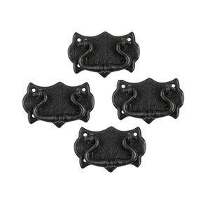 Poignée de tiroir en fonte noire de style antique, revêtement poudré pour meubles - Product Image 1