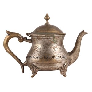 Articles de maison et de cuisine en laiton pur Bouilloire à thé et à café Métal de qualité supérieure Plaqué or Pots de service de thé et de café de luxe - Product Image 3