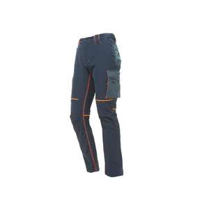Pantalones de trabajo azul profundo del mundo de la moda, hechos de tela de U-4 - Product Image 3