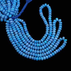 Venta caliente AAA Grado 16 \ "Cianita sintética Cuentas de ópalo azul Piedras preciosas sueltas Strand Joyería Suave Rondelle Forma Cianita azul - Product Image 2