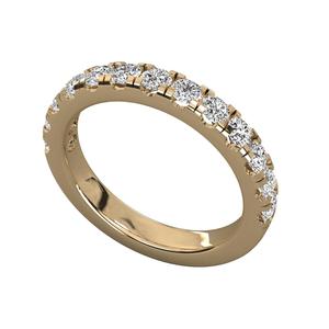 Bague en diamant moissanite fine, bijoux de fiançailles, mariage, plaqué or, argent 925, rangée de 7 diamants moissanite, bague pour femmes - Product Image 1