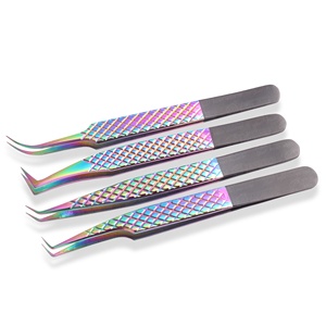 Pinzas Profesionales para Extensión de Pestañas, Mega Volumen, Mink, Antiestáticas, de Acero Inoxidable, Antimagnéticas - Product Image 1