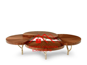 Table basse à cadre en métal fini noir avec Table supérieure en bois pur pour Morden Home Office Living Room Furniture Center Table - Product Image 6