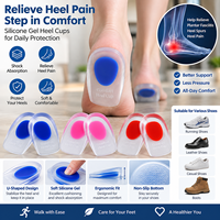 Coussinets de talon en gel de silicone PU, soutien du talon pour fasciite plantaire, inserts de chaussures absorbant les chocs pour le confort du talon