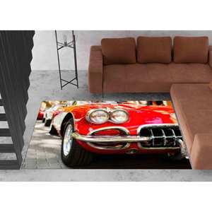 Red <b>Car</b> <b>Rug</b>: 3D Printed Non-Slip Soft <b>Rug</b>,Chenille <b>Rug</b> - Product Image 1