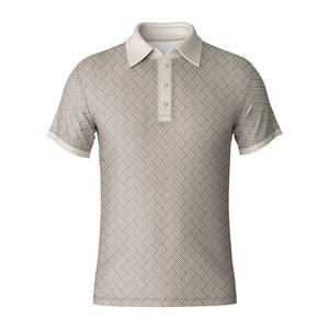 Camiseta de Polo de Golf Personalizada para Hombre con Elegante Patrón Geométrico, Camisetas de Golf de Tela de Poliéster Ligera de Secado Rápido para Equipos Deportivos - Product Image 4