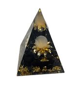 Pyramide d'Orgone Nubienne en Tourmaline Noire Polie Écologique, Sphère de Quartz Clair, Impression Numérique Motif Animal, Cristal – Vente en Gros