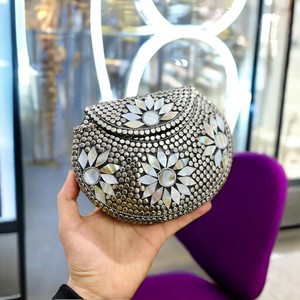 กระเป๋าถือสตรีกระเป๋าคลัทช์โลหะโมเสกงานทำมือสุดหรู - Product Image 1