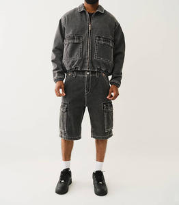 Veste en jean d'hiver personnalisée avec logo OEM, motif lettres, streetwear décontracté de haute qualité pour hommes – Grande Vente - Product Image 2