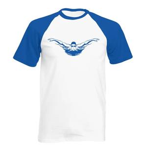 Nadador piscina deporte moda hombres camiseta verano camiseta algodón hombres Raglan manga corta cuello redondo Streetwear camiseta Top - Product Image 4