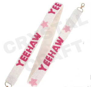 Sangle de sac à main perlée multicolore Sangles de sac à perles de rocaille personnalisées en or blanc Sangle de sac perlée personnalisée pour sacs - Product Image 4