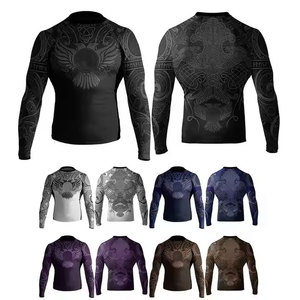 Meilleure vente Haut d'entraînement pour hommes Compression Rash Guard BJJ Chemise de compression Premium Gym MMA Hauts actifs de qualité supérieure - Product Image 6