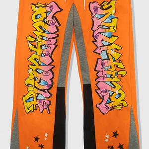 Service OEM Pantalon de survêtement évasé pour hommes Pantalon de survêtement évasé à ceinture élastique imprimé pour hommes à bas prix - Product Image 5